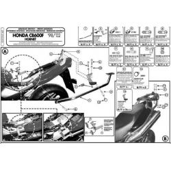 Kappa, nosič centrálního kufru, Honda HORNET 600 (98-02) (bez plotny)