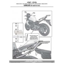 Kappa, nosič centrálního kufru, Kawasaki ER-6N / ER-6F 650 (12-15) (bez plotny)