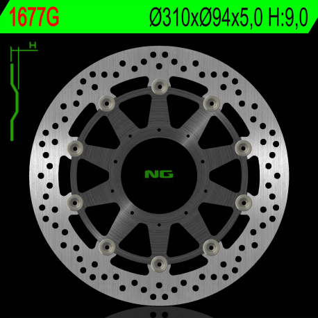 NG, přední brzdový kotouč, Honda VFR 800X CROSS RUNNER ABS '15-17, VFR 800F ABS '14-'17 (310X94X5) (5X6,5mm) (odsazení 9,0mm) P