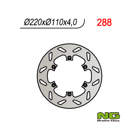 NG, zadní brzdový kotouč, Aprilia RS 125`92-96, RX 125`89-00, PEGASO 125`89-99, VOR 400-530`98-02 (220X110X4)
