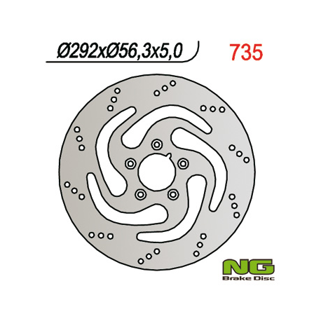 NG, přední brzdový kotouč, Harley-Davidson 883/1200/1450/1584/1690/1340 (292mmX56,3mmX5mm) (5X8,5mm)