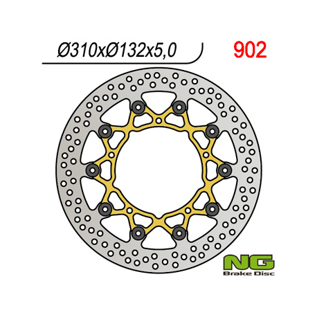 NG, přední brzdový kotouč, Yamaha YZF R6 05-16, YZF R1 07-11, XTZ 1200 11-17, FZ 8 10-15 (310X132X5) plovoucí