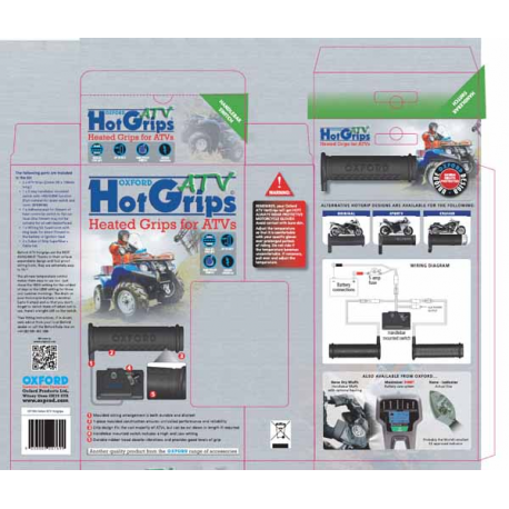 Oxford, vyhřívané gripy ESSENTIAL ATV/QUAD, s ovladacím panelem, na řidítka 22mm