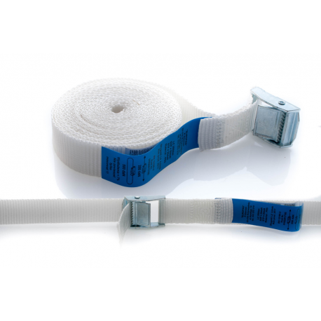 Transportní popruh, 25mm/4MB, se samojistící přezkou, bílá barva