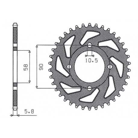 Sunstar, rozeta 279 45 Honda XL 125V VARADERO '01-'13 (JTR273.45)* (zaměnitelné s 4668 45) (řetěz 520) (27945JT)