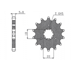 Sunstar, přední řetězové kolečko 423 13 Kawasaki KX 125 '94-'07 (JTF1445.13) (řetěz 520) (42313JT)