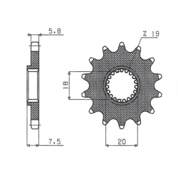 Sunstar, přední řetězové kolečko 340 13 Honda CR 125 '87-'03 (JTF326.13) (řetěz 520) (34013JT)
