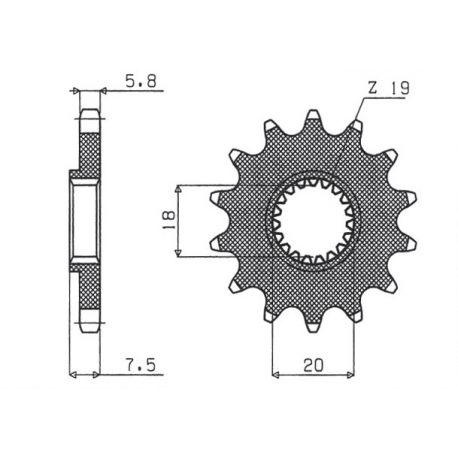 Sunstar, přední řetězové kolečko 340 13 Honda CR 125 '87-'03 (JTF326.13) (řetěz 520) (34013JT)