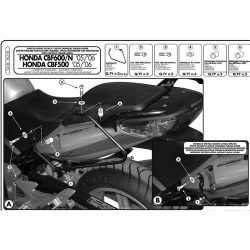Kappa, nosiče pod boční brašny, Honda CBF 500 '04-'09, CBF 600S/N '04-'09, CBF 1000 '06-'09