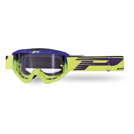 Progrip, MX brýle PG3450 LS RIOT, barva modrá žlutá fluo (sklo PG3210, No Fog, NO SCRACHT) (3450-264 TR)