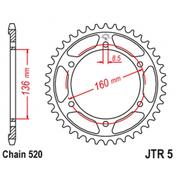 JT, rozeta 3552 41 BMW G310 R '16-'19 (+1), Aprilia ETX 125 TAUREG '85-'87 (JTR5.41)* (řetěz 520)