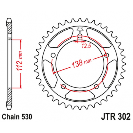 JT, rozeta 408 40 Honda CB 1100 SA-E/F '14-'15, CB 1100 EX-E/F/G/H/J '15-'17 (JTR302.40)* (řetěz 530)