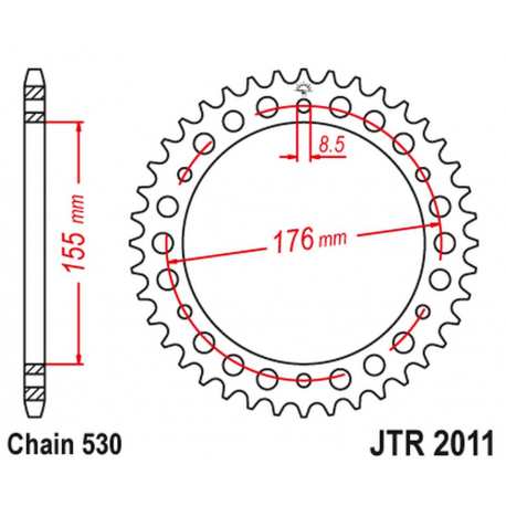 JT, rozeta 4392 46 Triumph TIGER SPORT 1050 14-19 (+1) (JTR2011.46)* (řetěz 530)