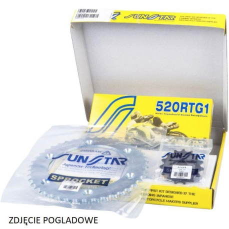 Sunstar, řetězová sada, Kawasaki ER6F/N/ABS 06-16, VERSYS 650 / ABS 07-19, zlatý řetěz (15/46/114) (DO 1000CC) (SUN32515/SUN1-33