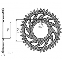 Sunstar, rozeta 825 52 / 816 48 Suzuki GSXR1100, GSXR750 (92-95) (JTR816.52) (řetěz 530) (81652JT)