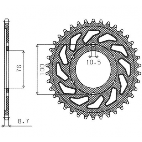Sunstar, rozeta 825 52 / 816 48 Suzuki GSXR1100, GSXR750 (92-95) (JTR816.52) (řetěz 530) (81652JT)