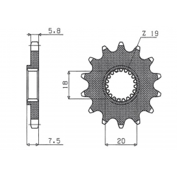 Sunstar, přední řetězové kolečko 340 12 Honda CR 125 '87-'03 (JTF326.12) (řetěz 520) (34012JT)