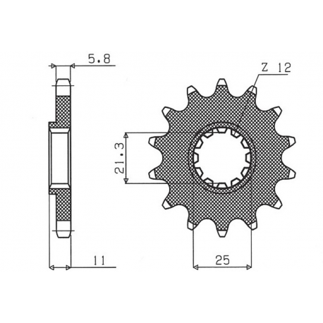 Sunstar, přední řetězové kolečko 727 15 Husqvarna CR/WR/TC/TE 125/250/300/310/410/510/610 (JTF824.15) (řetěz 520) (72715JT)
