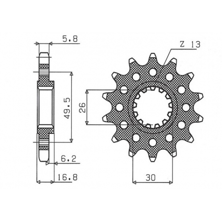 Sunstar, přední řetězové kolečko 347M 15 Honda CBR 600/900/929/954/1000, VTR 1000 SP1/2 (JTF1269.15) (řetěz 520) (347M15JT)