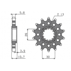 Sunstar, přední řetězové kolečko 579M 17 Yamaha FZ1 '06-'14, R1 '04-'14, FJ, XJR (JTF1579.17) (řetěz 520) (579M17JT)