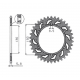 Sunstar, rozeta 270 49 Yamaha YZ/YZF/WRF '99-'18 ERGAL, černá (JTR251.49) (řetěz 520) (27049JT)
