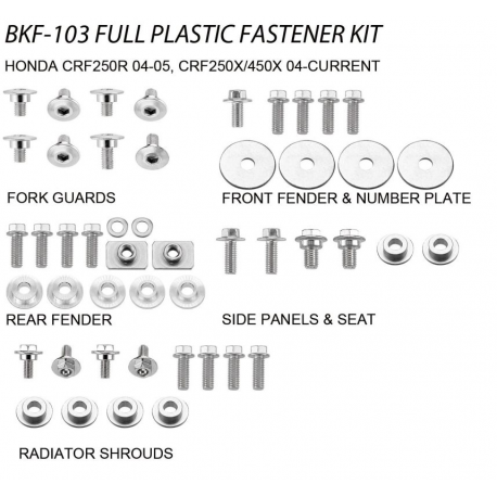 Accel, sada šroubů do plastů, Honda CRF 250R '04-05, CRF 250/450X '04-20