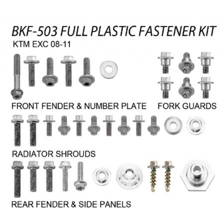 Accel, sada šroubů do plastů, KTM EXC '08-11
