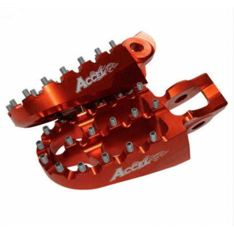 Accel, stupačky, KTM EXC/EXCF 250/300/350/450/500 '17-20, oranžová barva (sada 2ks.)