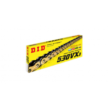 DID 50 VX3 G&B-100 (530) zlatý řetěz (100 článků) X-RING (rozpojený + nýtovací spojka)