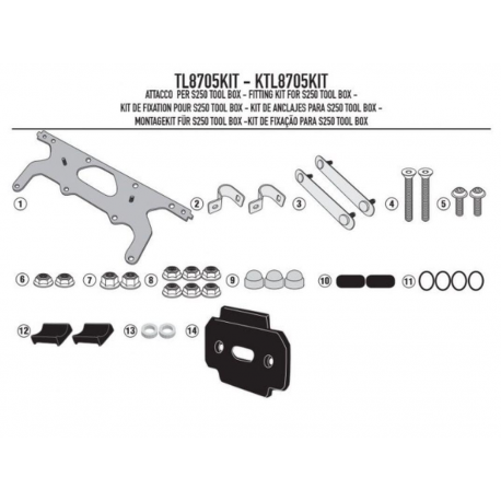 Kappa, držák skříňky na nářadí KS250, pro nosiče KLR6413, KL8703, KL8705, KLR4125