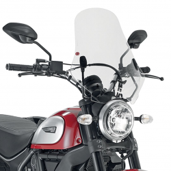 Kappa, plexištít, DUCATI Scrambler 400 (16-19), Scrambler Icon 800 (15-19) 48 X 43,5 cm, čirý - nutno zkombinovat s držáky A7407