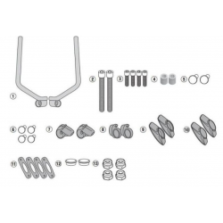 Kappa, montážní sada plexi, 7407AK ORAZ 7407ASK DUCATI Scrambler 400 (16-19), Scrambler Icon 800 (15-19)