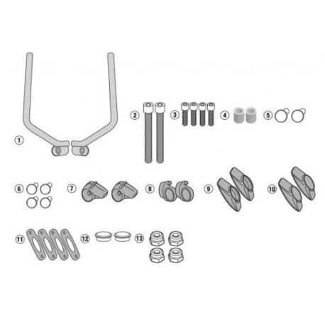 Kappa, montážní sada plexi, 7407AK ORAZ 7407ASK DUCATI Scrambler 400 (16-19), Scrambler Icon 800 (15-19)
