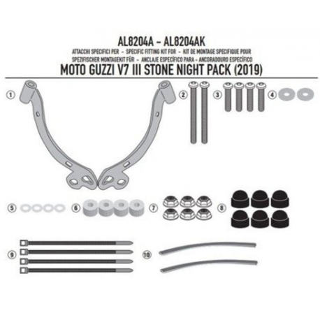 Kappa, montážní sada plexi, 100ALBK, 140AK, 140SK MOTO GUZZI V7 III Stone Night Pack (19)