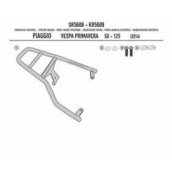 Kappa, nosič centrálního kufru, PIAGGIO Vespa Primavera 50-125-150 (14-19), Vespa Sprint 50-125-150 (14-19) (bez plotny)