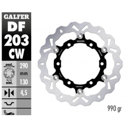 Galfer, brzdový kotouč Kawasaki NINJA 250R '08-'12, ZX25R '20-'21 (290X130X4,5 mm) duralový unašeč (990 GRAM)