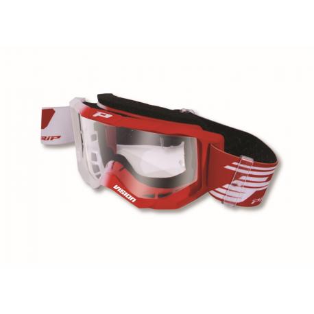 Progrip, MX brýle PG3300-127 TR VISION, barva bílá červená (sklo PG3310 čiré Antiscratch, No Fog, Anti UV)