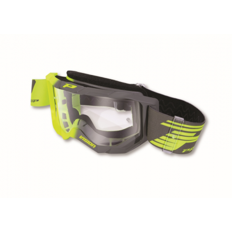 Progrip, MX brýle PG3300-347 TR VISION, barva žlutá fluo šedá (sklo PG3310 čiré Antiscratch, No Fog, Anti UV)