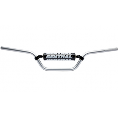 Renthal, řidítka 7/8" (22mm) HANDLEBAR ATV RACE BAR SILVER, stříbrná barva s chráničem