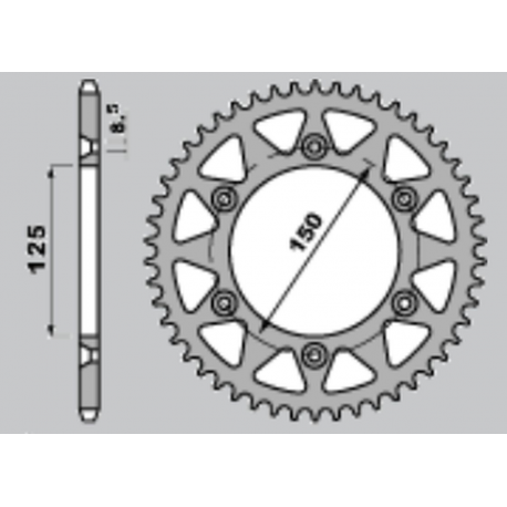 Grosskopf, rozeta, duralová, černá barva, 899 38, KTM SX/EXC
