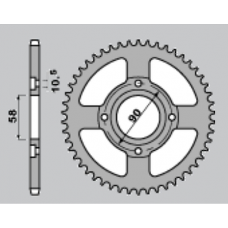 JR, rozeta 269 46 Honda CG 125 '02-'05, CM 125 '82-'97, CB 125T '82-'88, DAELIM VC 125 '96-'99 (JTR269.47)*