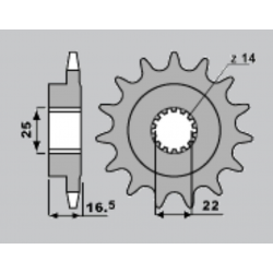 Sunstar, přední řetězové kolečko 2114 15 Ducati 848 '08-13, 749 '03-'06, HYPERMOTARD 1100 '07-12, MONSTER 1100 '09-13, 1198 '09-