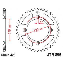 JT, rozeta 4486 49 duralová RACELITE KTM SX 85 '04-'18, 105 XC '07-'11 (448649JTA) (řetěz 428), černá barva,