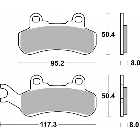 SBS, brzdové desky EVO Sinter pravé přední/zadní CAN-AM MAVERICK 900 '17-'19, 1000 '19-'21, zlatá barva