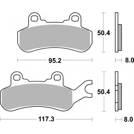 SBS, brzdové desky EVO Sinter levé přední/zadní CAN-AM MAVERICK 900 '17-'19, 1000 '19-'21, zlatá barva