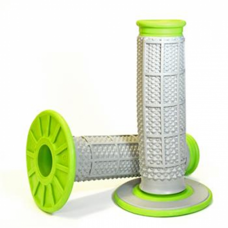 Renthal, gripy MX Dual Compound Tapered GREEN H/WAFF, (dvousměs.), barva šedá/zelená