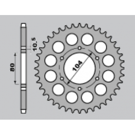 JR, rozeta 488 42 Kawasaki ZRX 1200 R/S 01-06, ZXR 750 91-92 (48842JT) (řetěz 530)