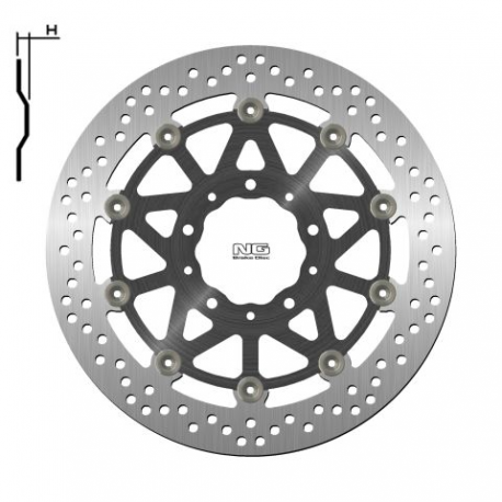 NG, přední brzdový kotouč Kawasaki Z1000/ZZR1400 '17-20 (310X80X5,5mm) (5X10,5mm) plovoucí (duralový unašeč)