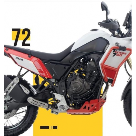 Crosspro, alu padací rámy a výztuhy chladiče, Yamaha XTZ 690 TENERE 700 (EURO 4 I EURO 5) '19 - '21, červená barva