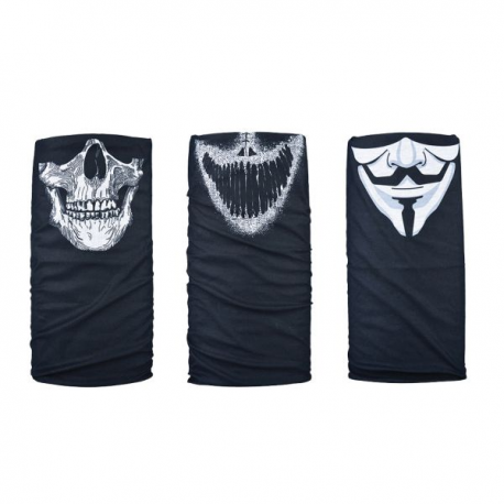 Oxford, multifunkční návlek na krk Comfy MASKS, 3 ks v balení,, černá barva/bílá